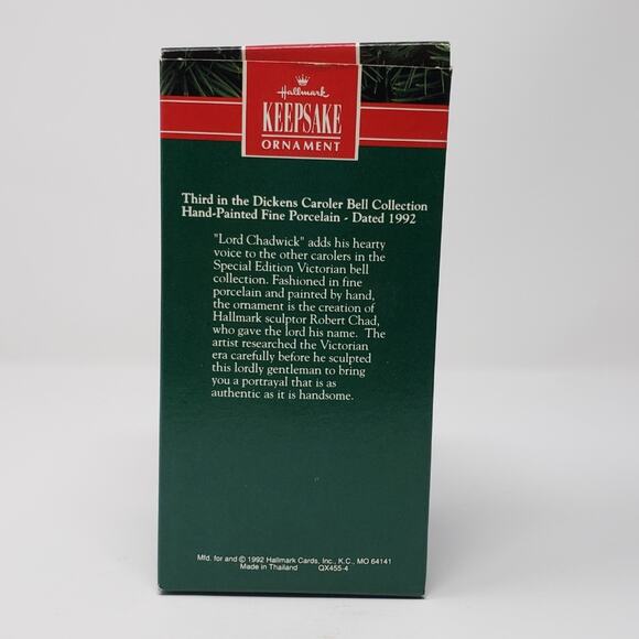 1992 Hallmark Lord Chadwick Hand-Painted Fine Porcelain Holiday Christmas Bell - Picture 2 of 8